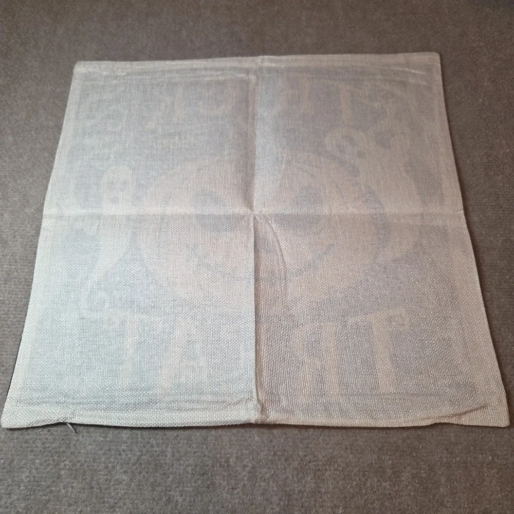 NEW Set Of 4 Halloween Pillow Cover Burlap Zipper Close 18